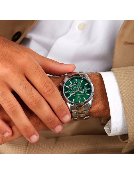 reloj maserati hombre acero verde