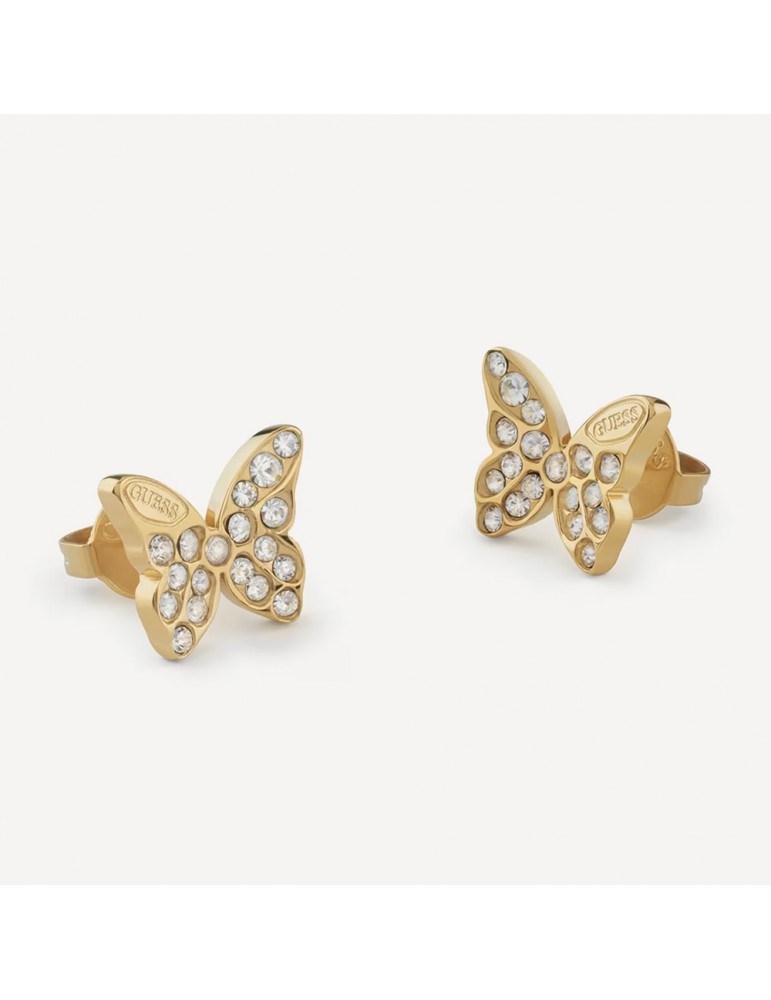 pendientes guess dorados mariposa