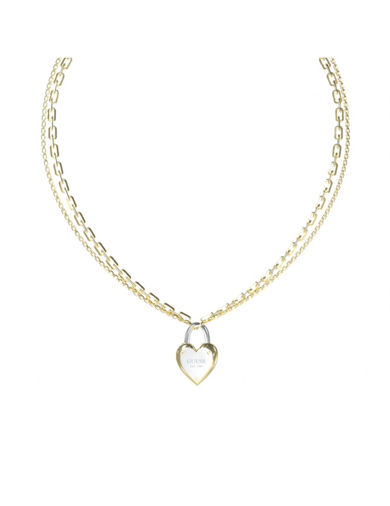 Collar GUESS corazón candado