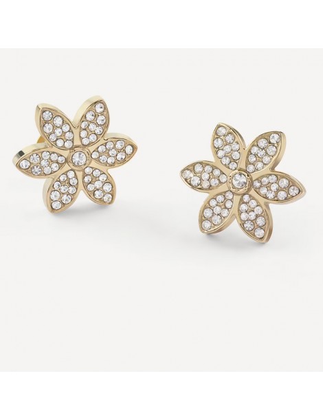 pendientes flor cristales blancos guess