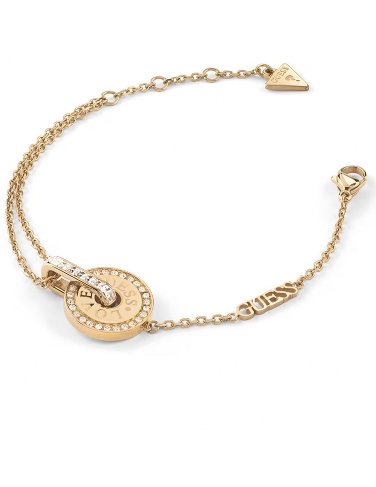 pulsera mujer guess acero dorado love