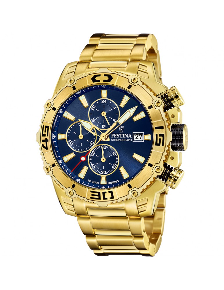 reloj festina hombre dorado grande f20942/2