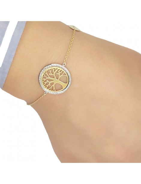 pulsera árbol de la vida mujer oro 18k