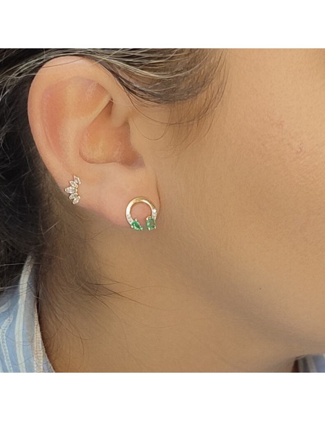 PENDIENTES ORO MUJER ESMERALDAS