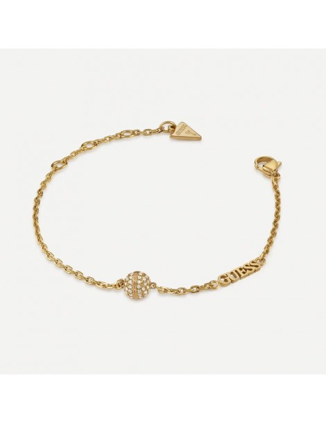 pulsera mujer acero dorado guess bola cristales