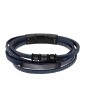 pulsera cuero azul hombre