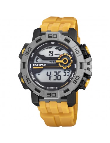 reloj digital calypso hombre naranja