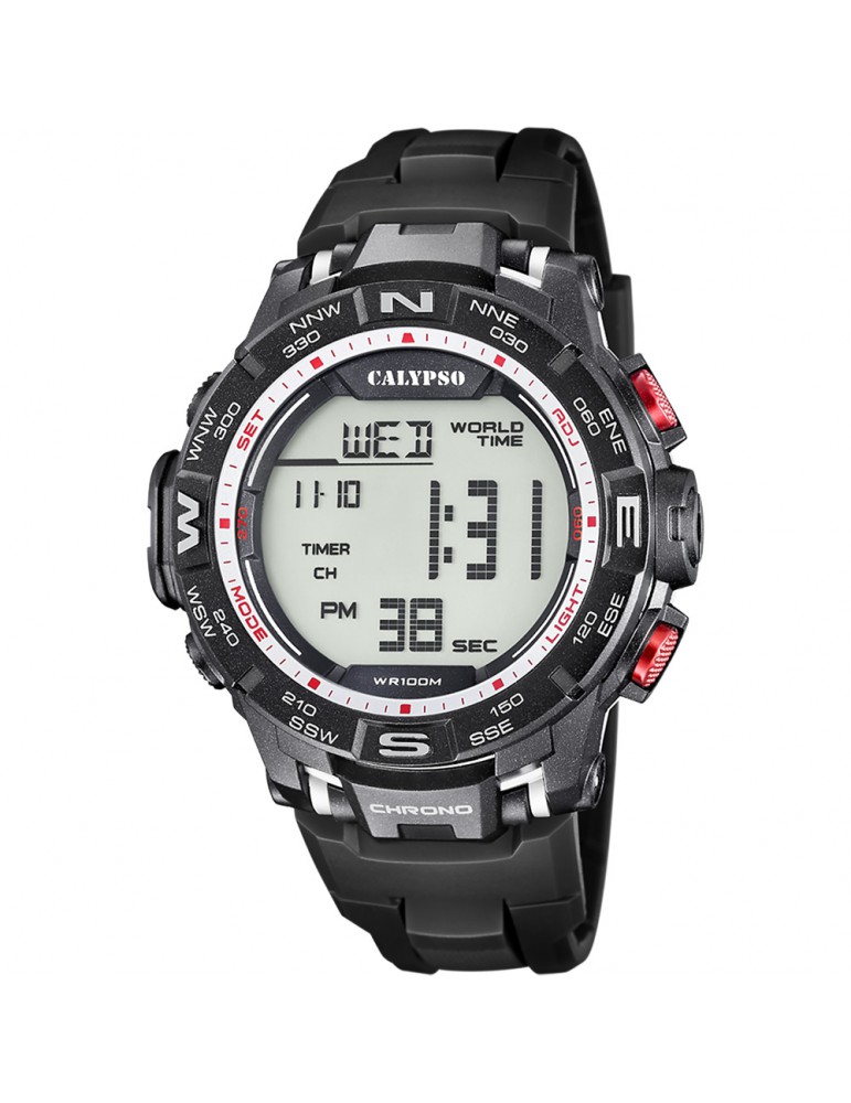 reloj calypso digital hombre negro