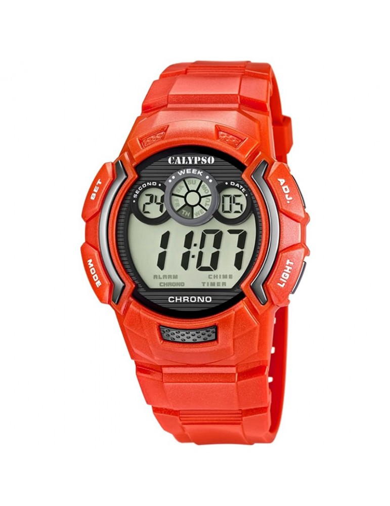 reloj digital chico rojo