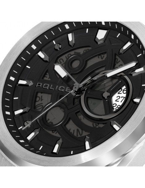 reloj hombre acero grande police