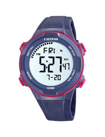 reloj digital hombre azul