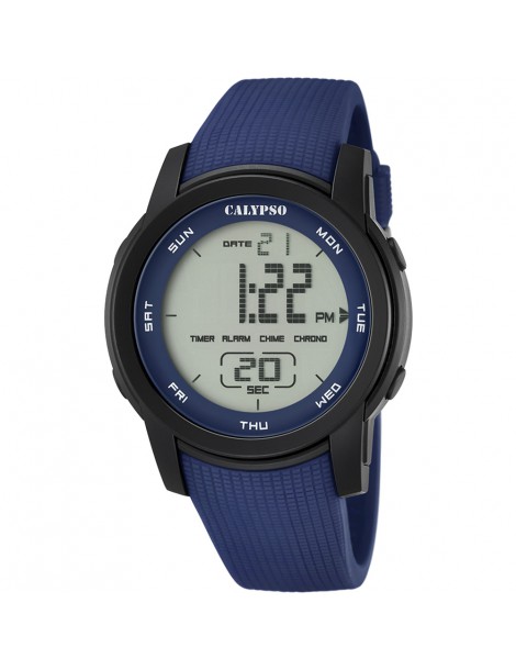 reloj digital hombre azul