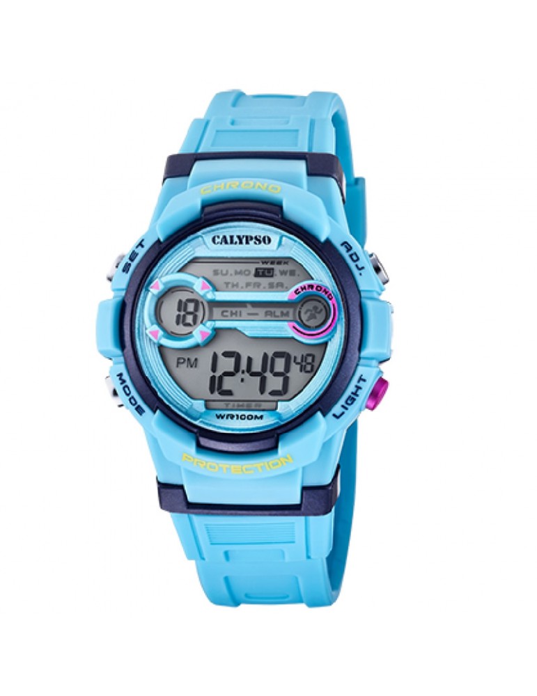 reloj digital niño azul celeste