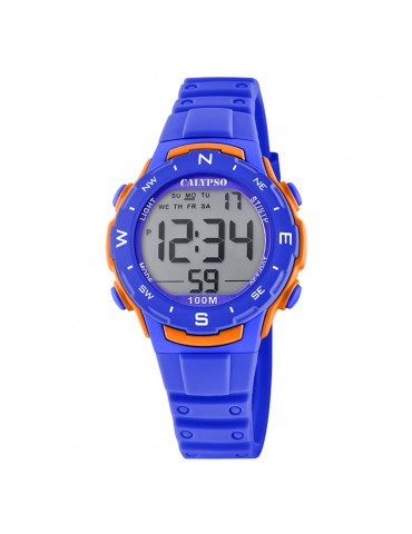 reloj  niño digital azul y naranja