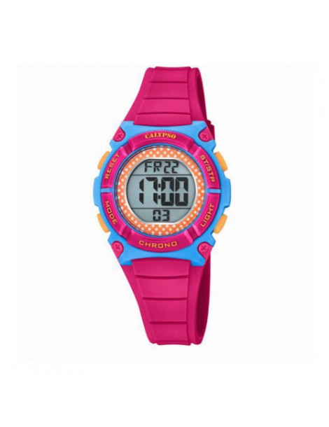 reloj calypso niña digital fucsia