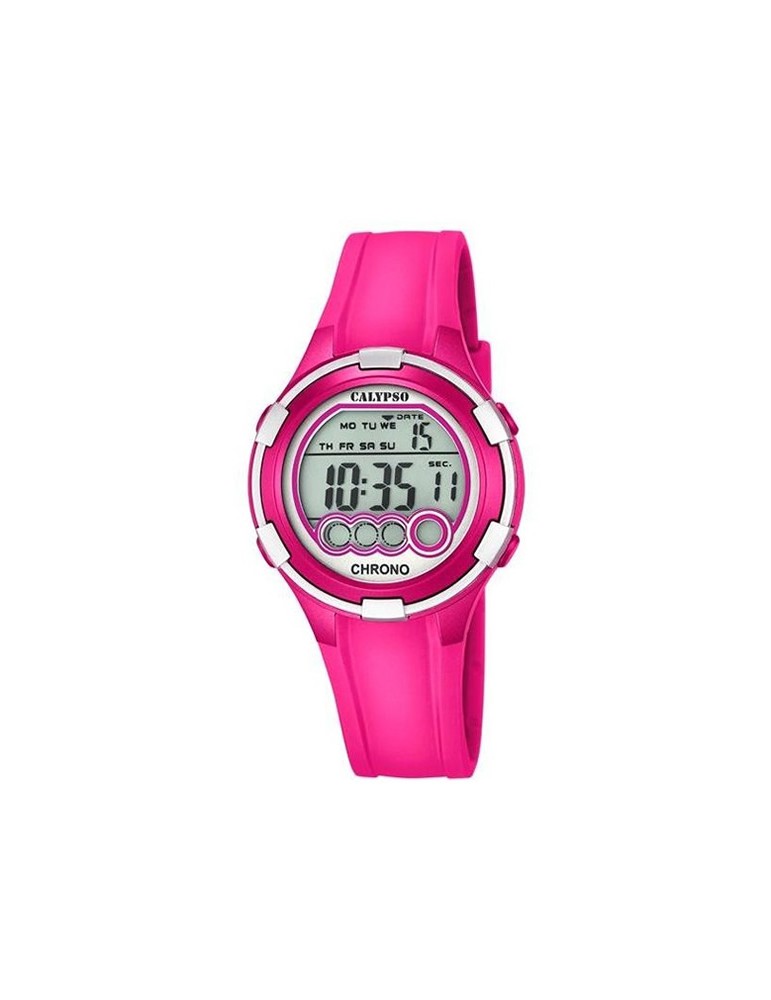 reloj calypso digital chica fucsia