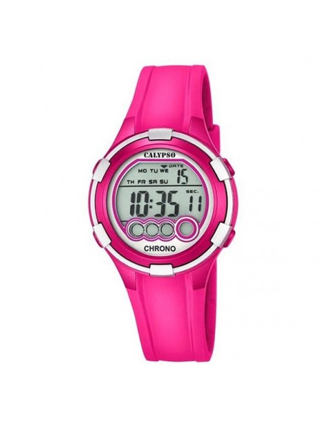 reloj calypso digital chica fucsia