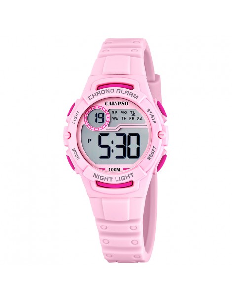 reloj digital niña rosa calypso