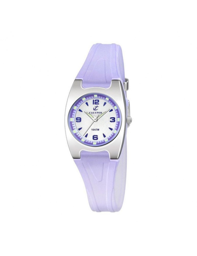 reloj lila niña con luz calypso