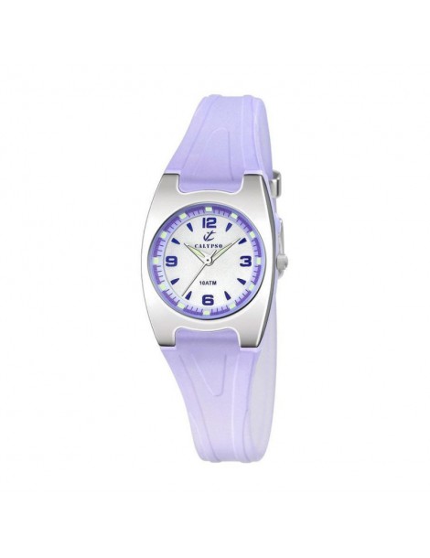 reloj lila niña con luz calypso