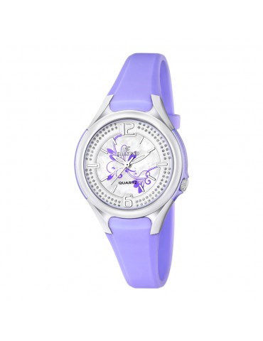 reloj niña mujer lila caucho