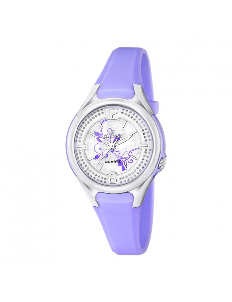 reloj niña mujer lila caucho