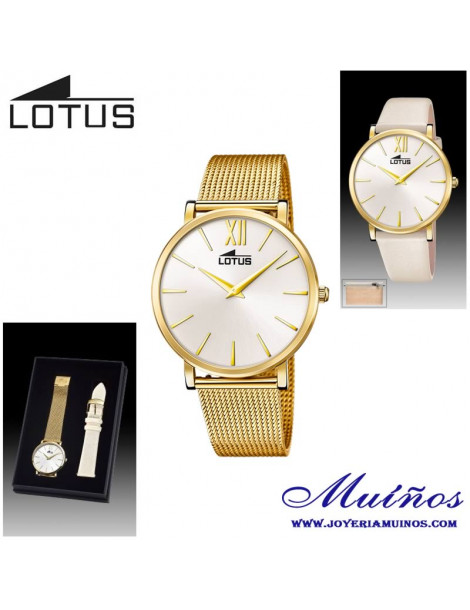 Reloj Lotus para mujer Minimalist dorado con doble correa 18729/2 —  Miralles Arévalo Joyeros