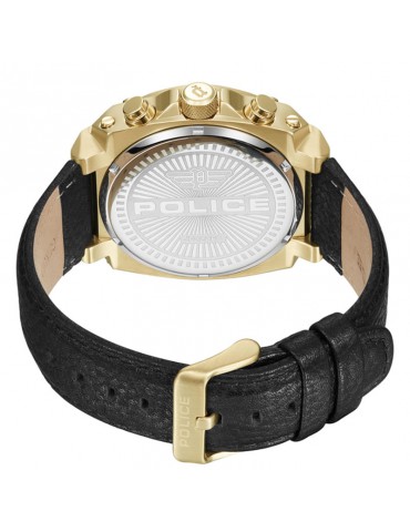 reloj grande hombre police dorado