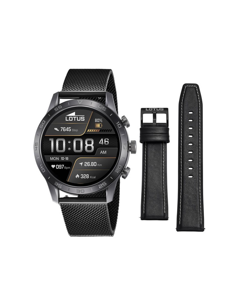 Reloj LOTUS Para Hombre 50048/1 Smartwatch Caja de Aleacion de zinc Negro Correa  de Acero inoxidable 316l Negro : : Moda